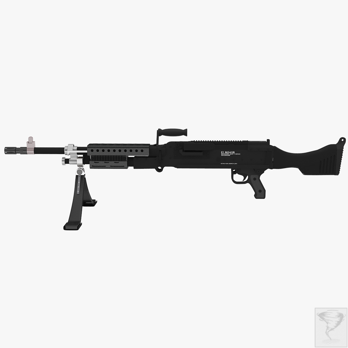 m240 machine gun 3d model