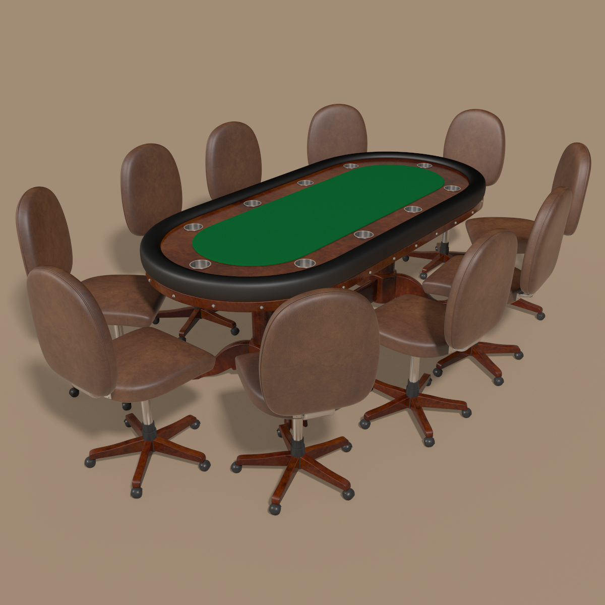 3d tournament poker table model