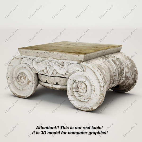 distressed ionic capital coffee table 3ds