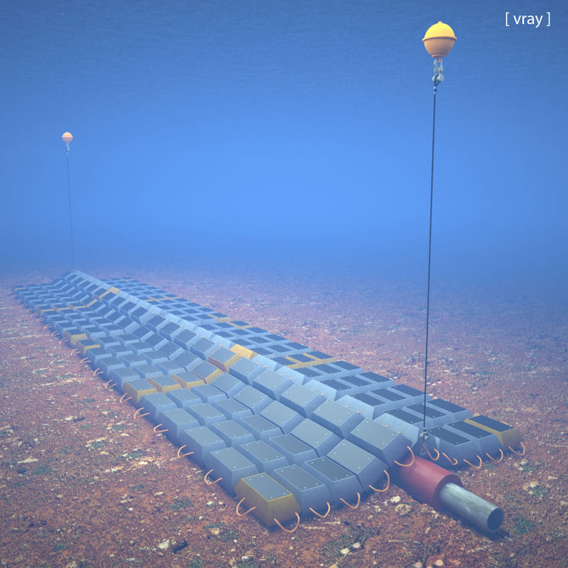 3d concrete mattress scene