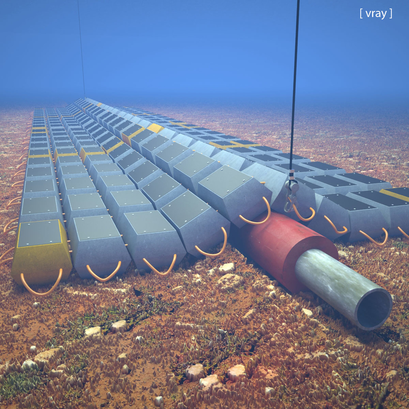 3d concrete mattress scene