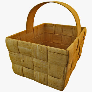 3d model wooden basket 2