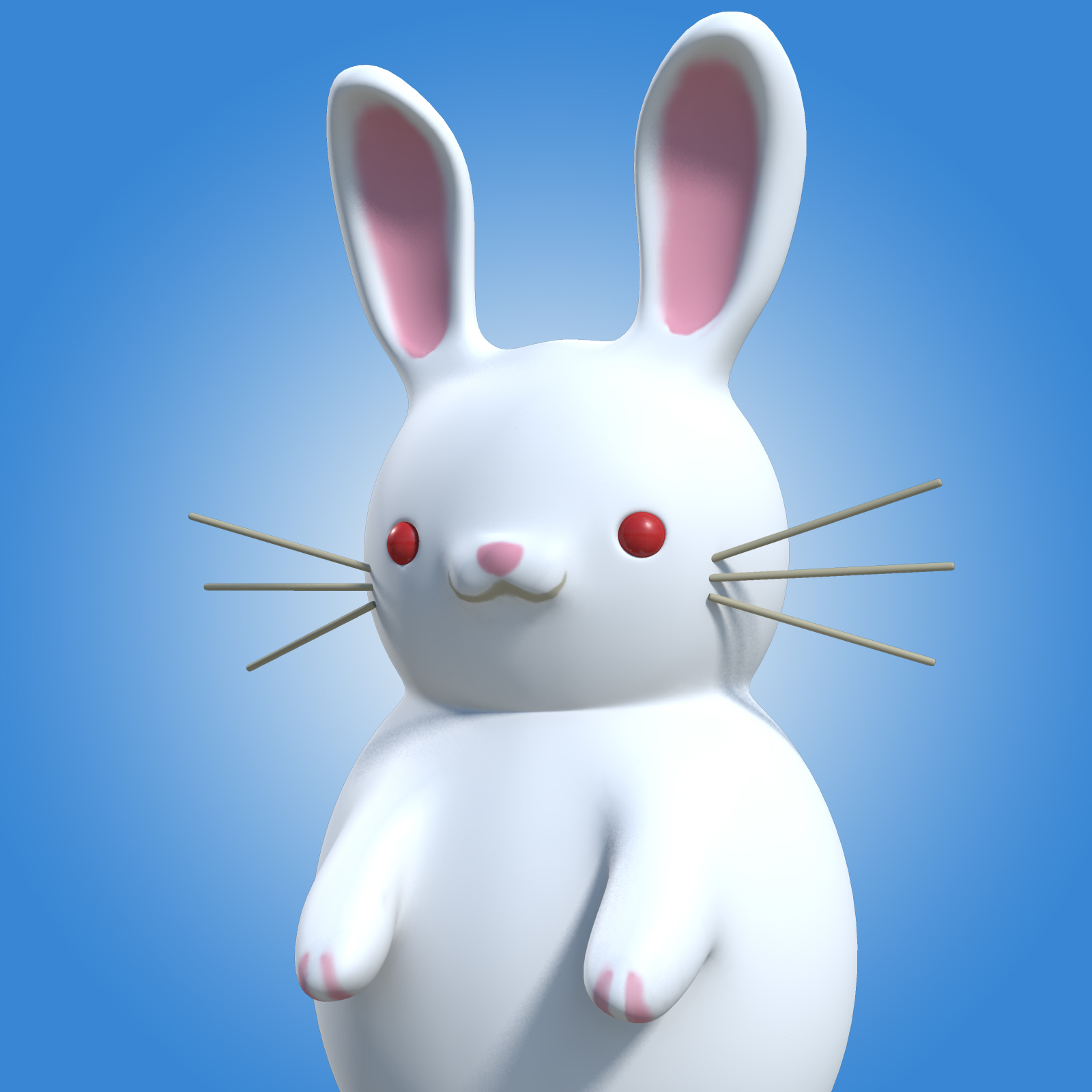 3d model cartoon white rabbit