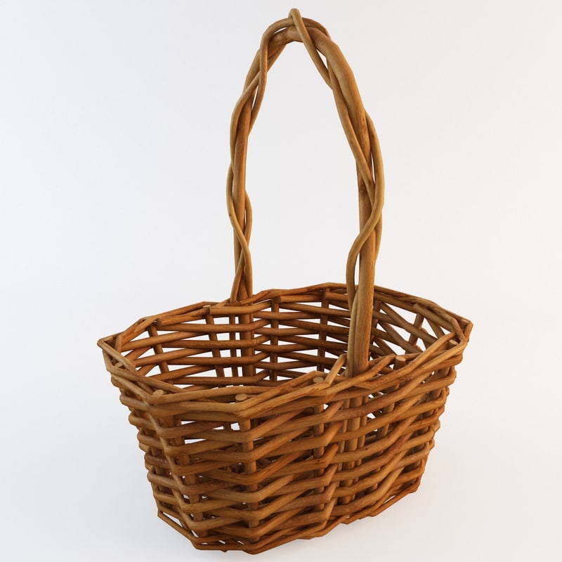 3d model wooden basket