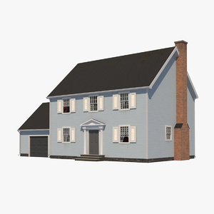 3d colonial house