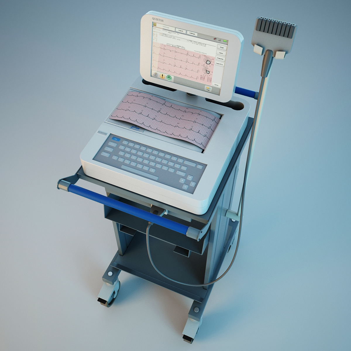 无线数字心电图quinton eclipse premier3d模型