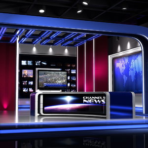european news studio - 3d max