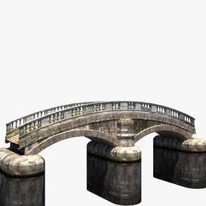 old stone bridge hitecture 3d max