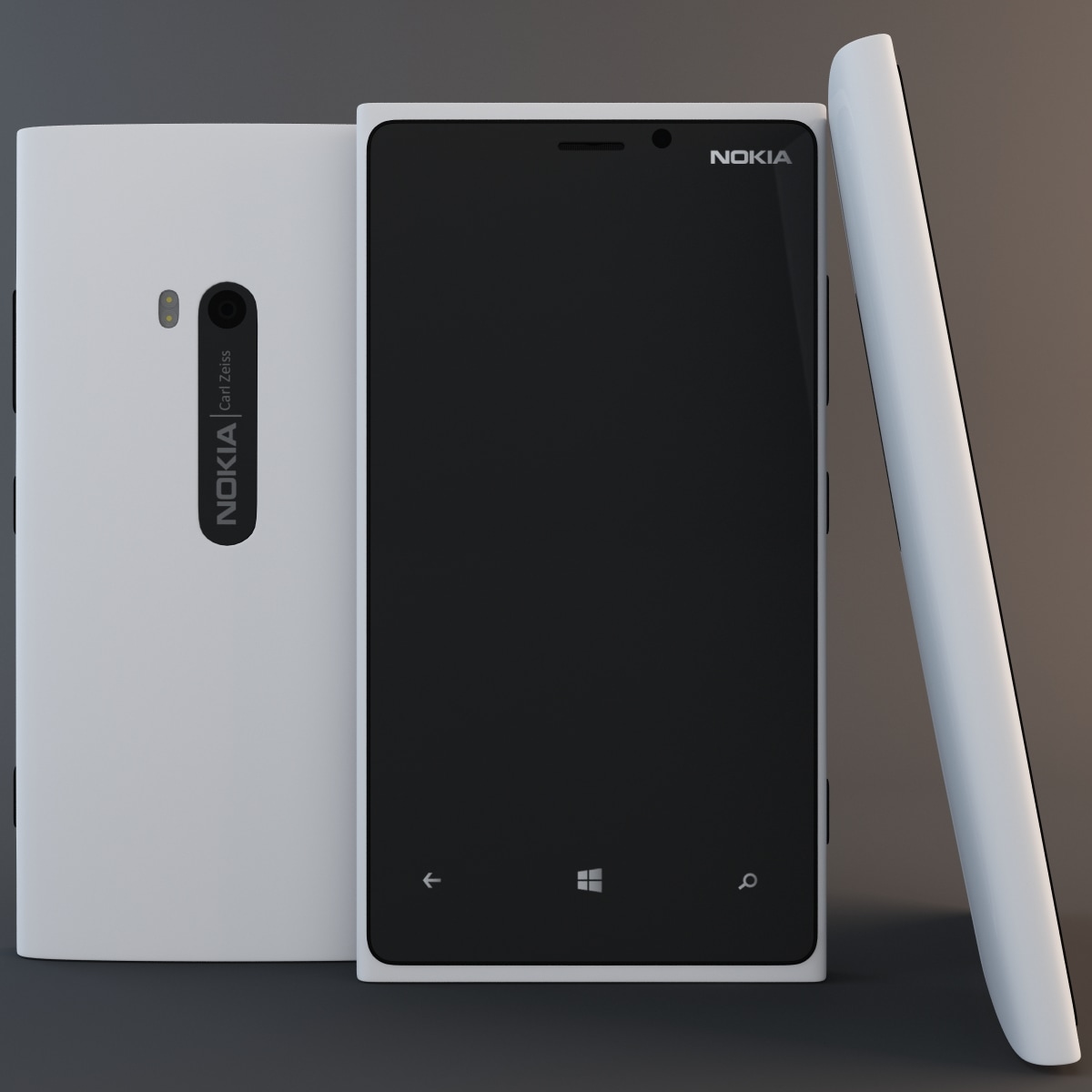 white nokia lumia 920 3d model