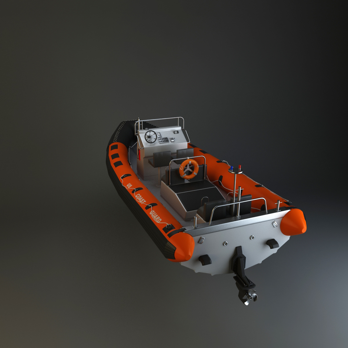rhib boat 3d model
