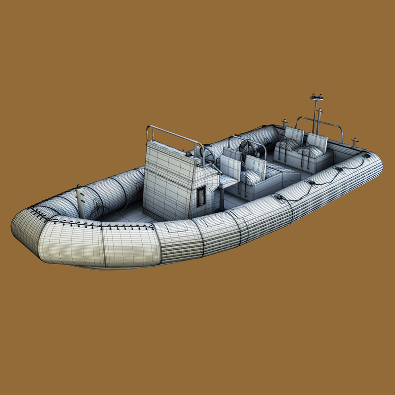 rhib boat 3d model