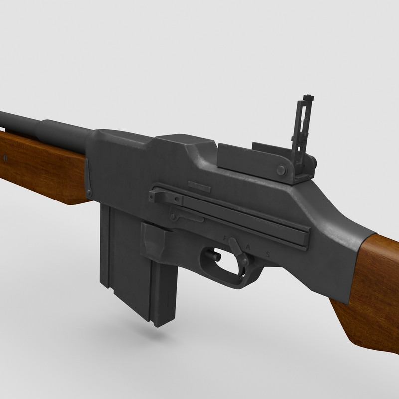 3d M1918a2 Browning Automatic Rifle Gun