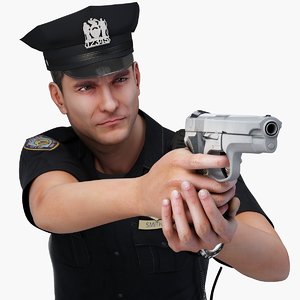 police officer 3d max
