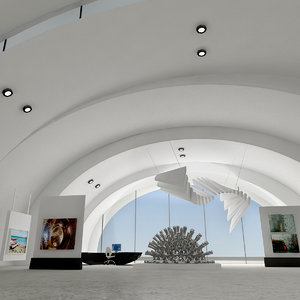 3d model modern art gallery