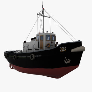 harbour tugboat boat 3ds