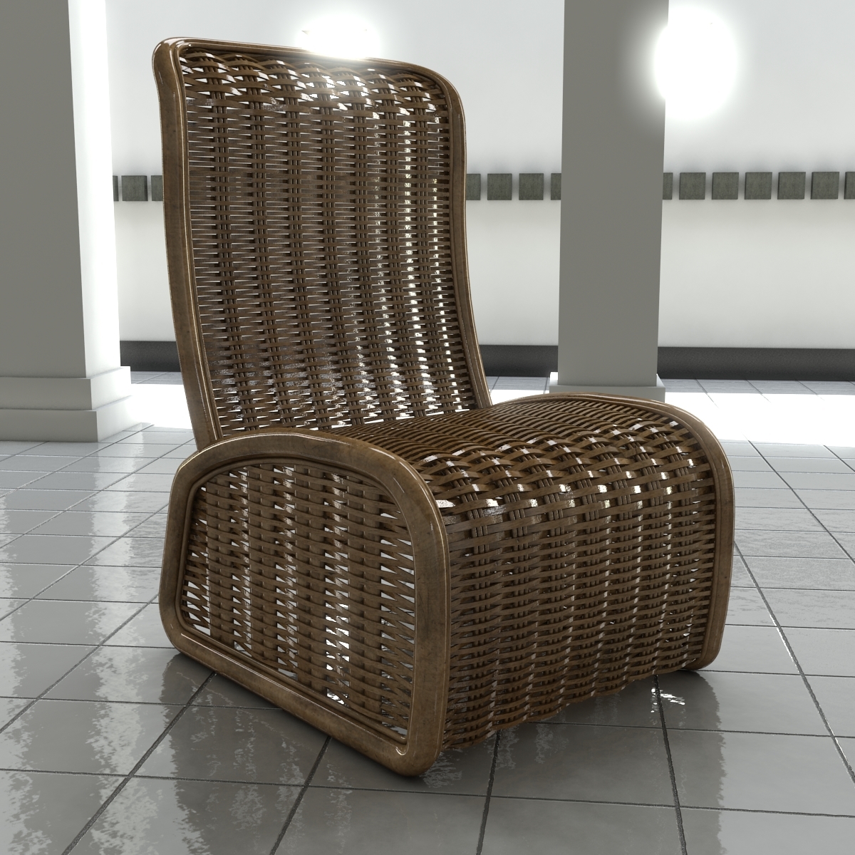 Vimini Wicker Chair 3d Max