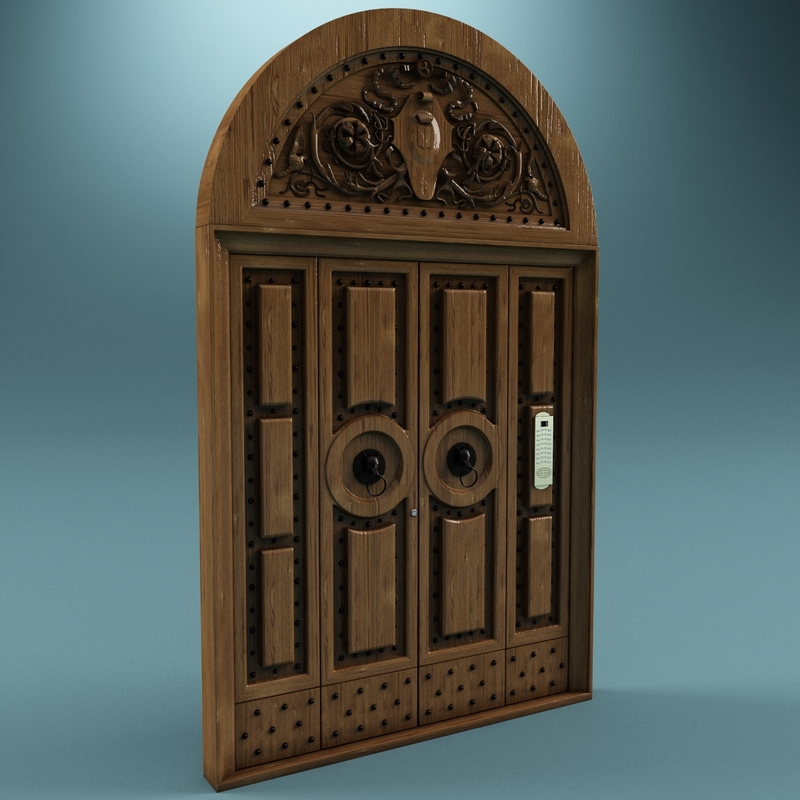 wood door 3d 3ds