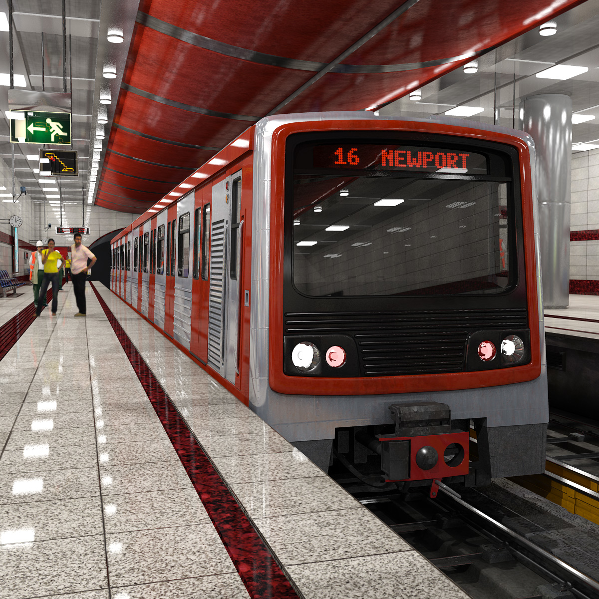 subway - metro station with train