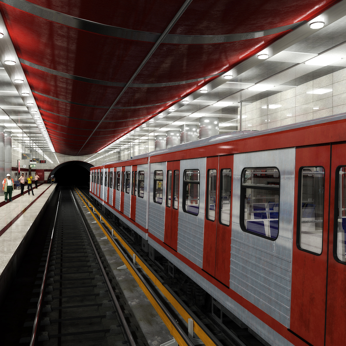 subway - metro station with train