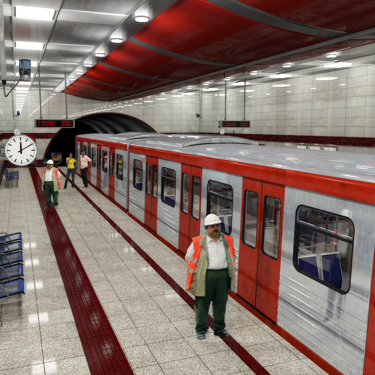 subway - metro station with train