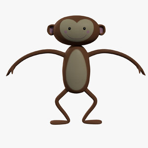 3d cartoon monkey character model