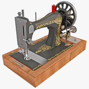 antique singer sewing machine 3d model