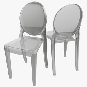 armless ghost chair 3d model