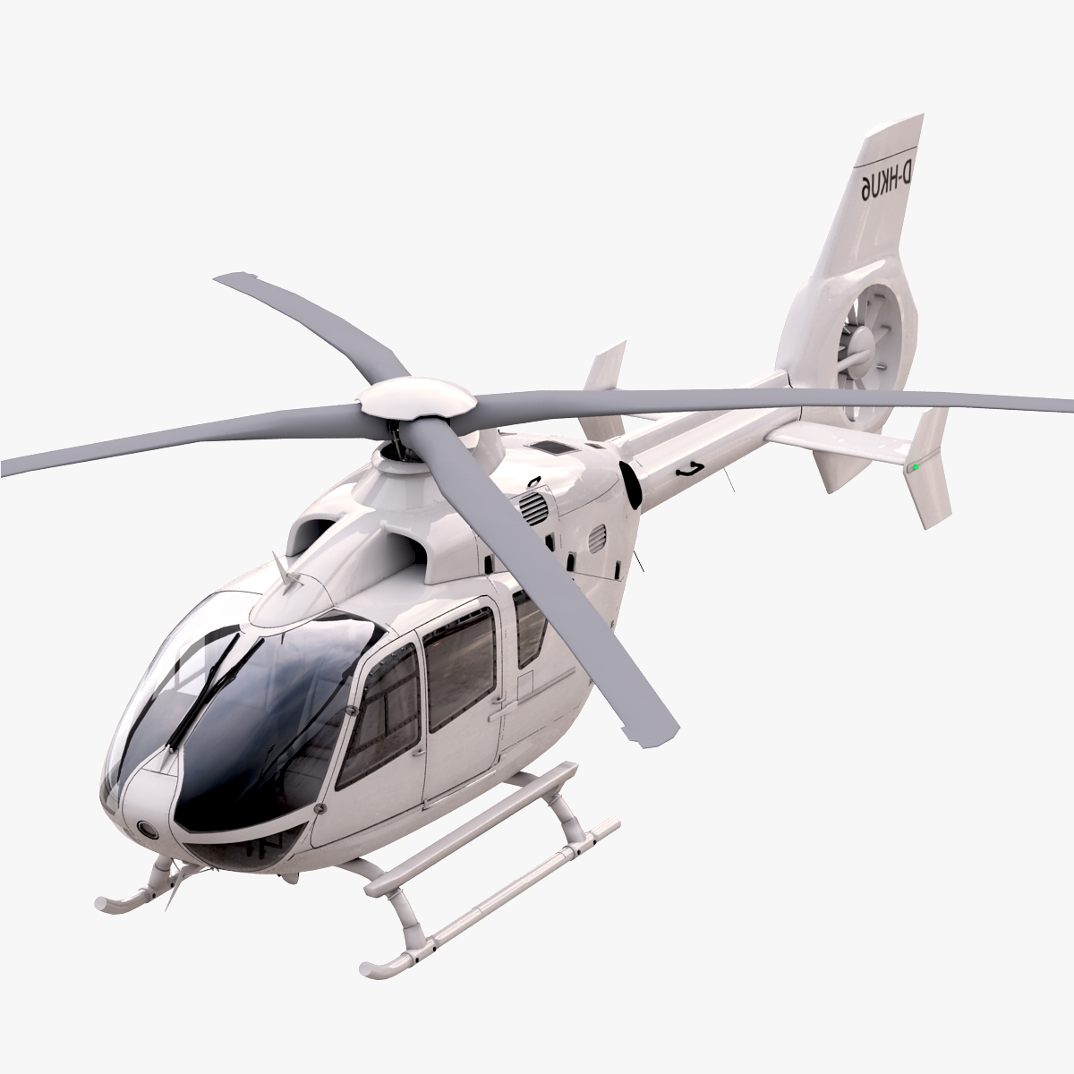 欧洲直升机公司ec 135通用白色3d模型