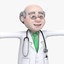 cartoon doctor old man 3d max