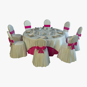 banquet table 3d max