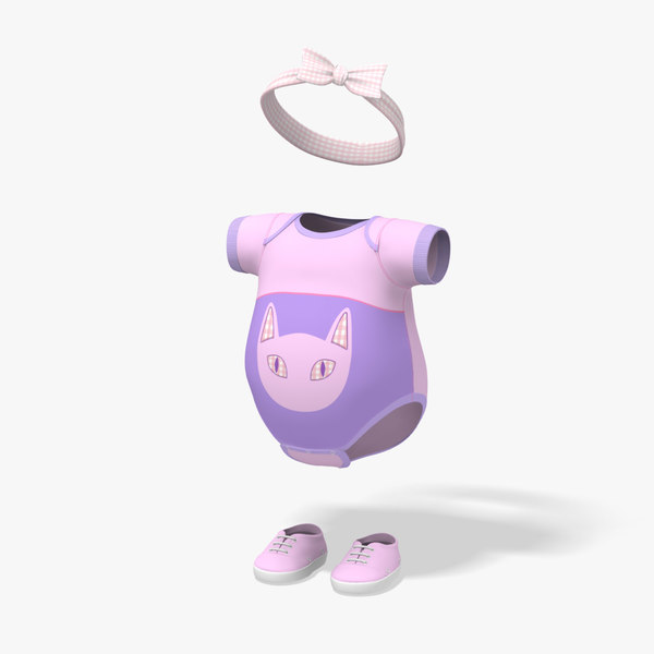 3d modeled baby clothes summer