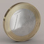 3d model of euro coin