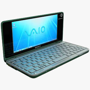 3d model green sony vaio laptop