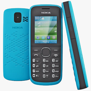 3d model blue nokia 110 cellphone