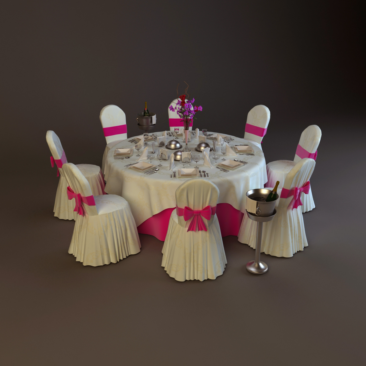 宴会桌3d模型