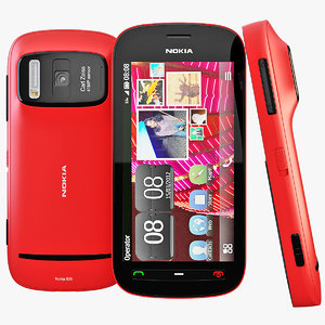3d red nokia 808 pureview model