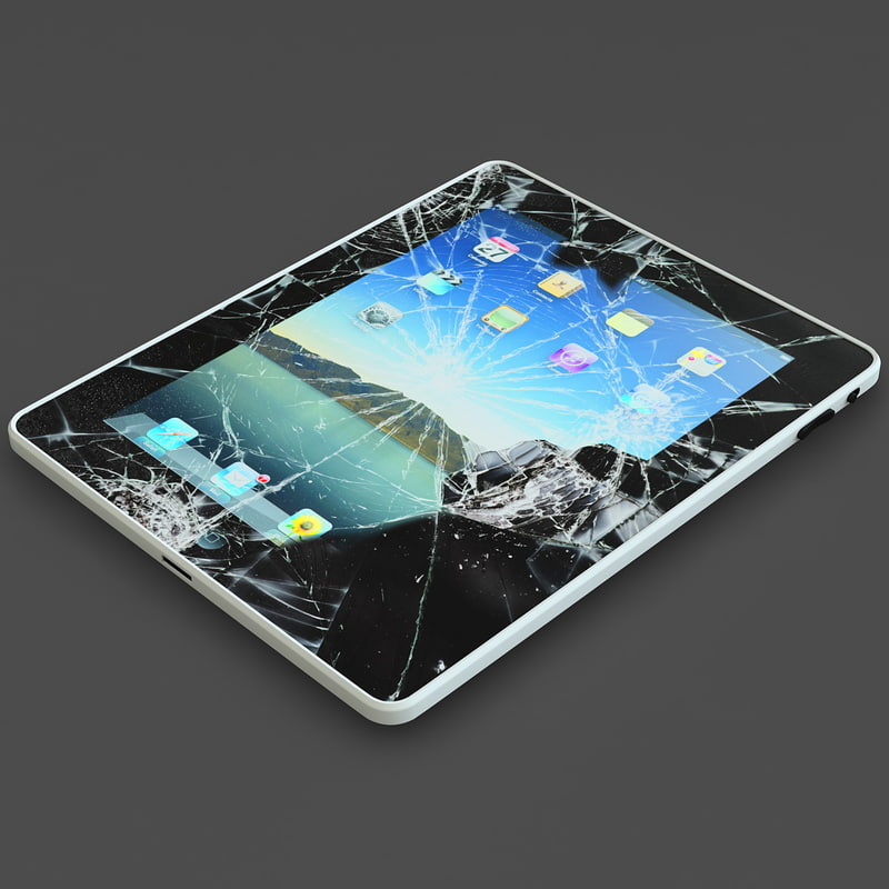 3d model of broken ipad