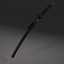 katana swords black 3d obj