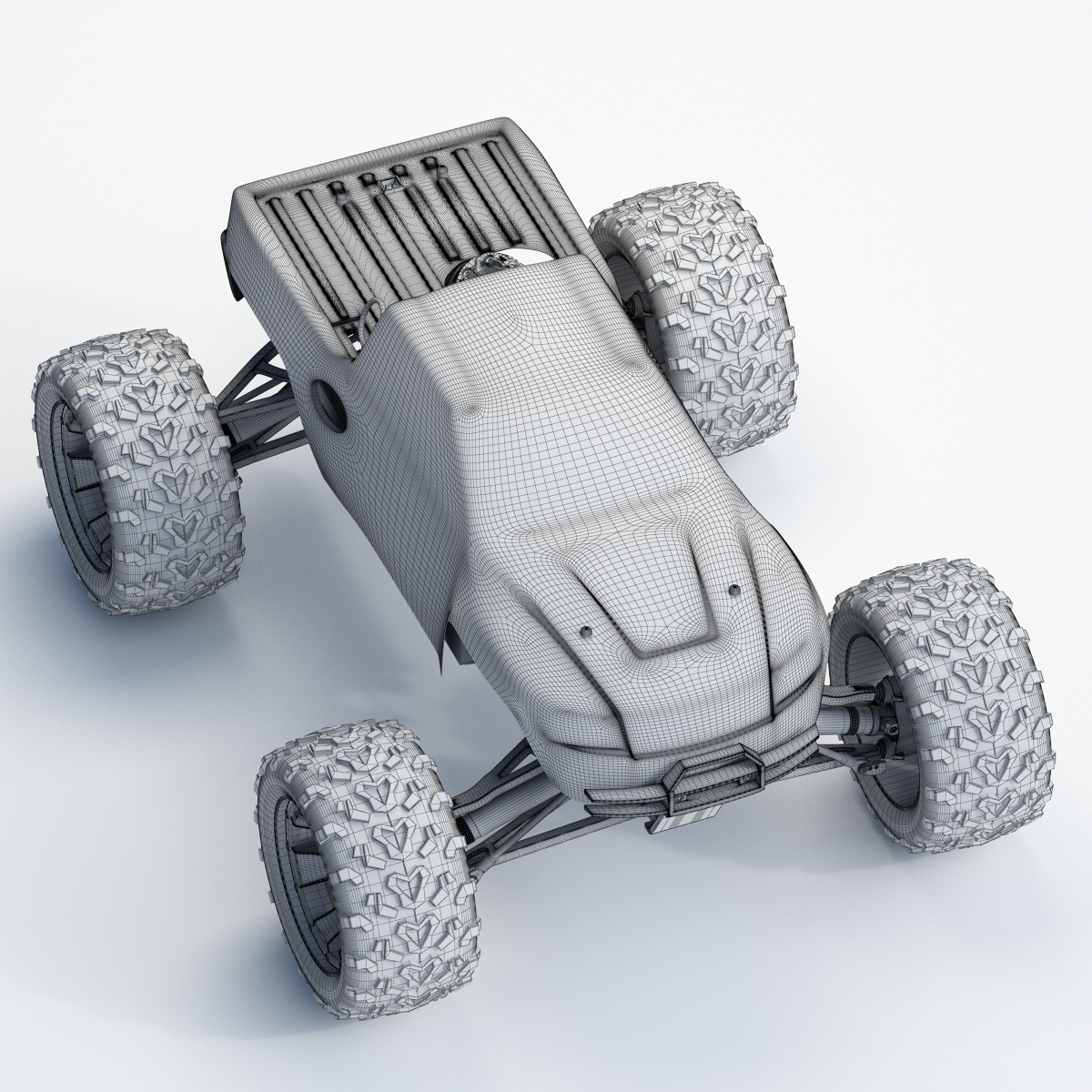 3d rigged car rc model