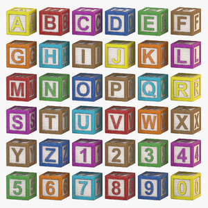 alphabet - wood color 3d model