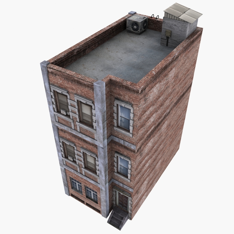 3d 3 story apartment building