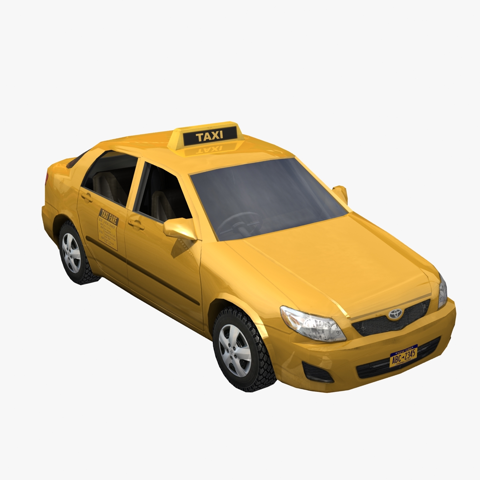 toyota corolla taxi cab 3d