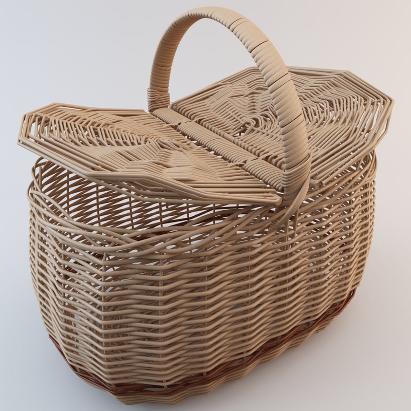 wicker basket 3d model