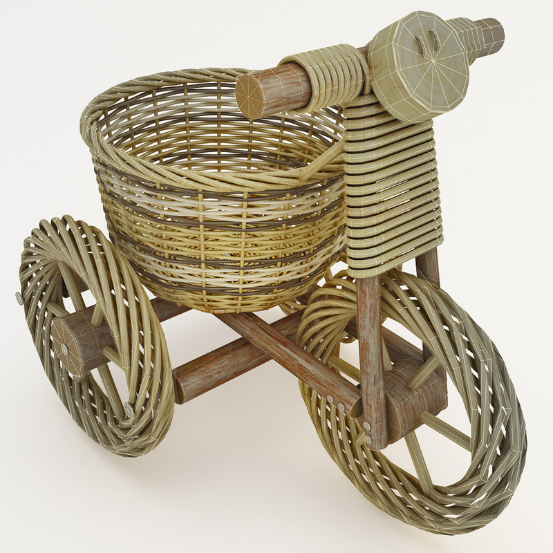 max decorative wicker tricycle basket