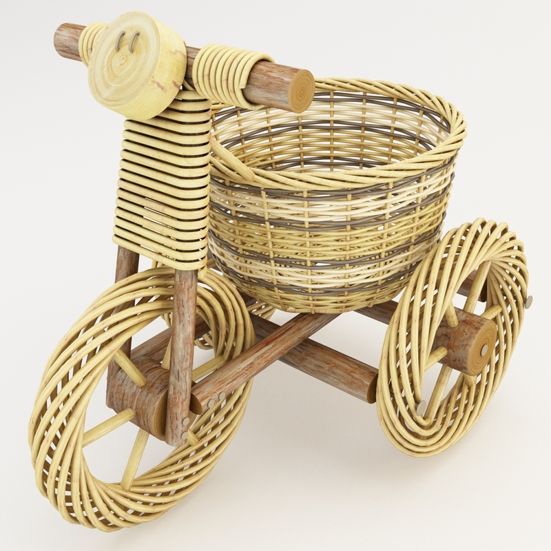 max decorative wicker tricycle basket
