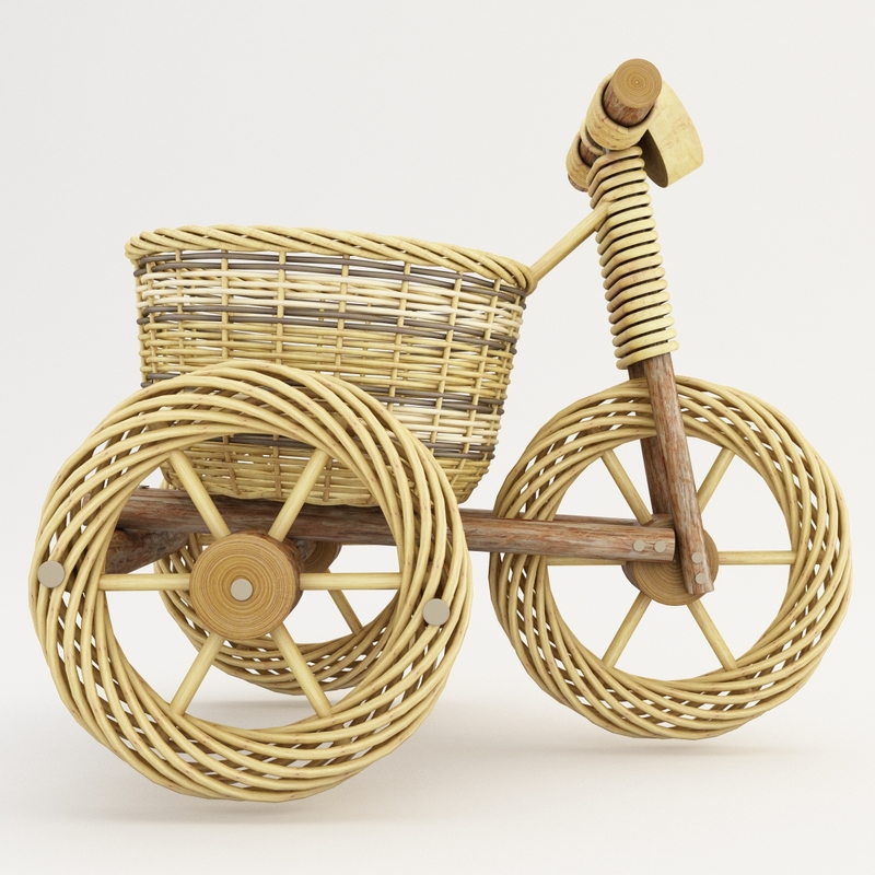 max decorative wicker tricycle basket