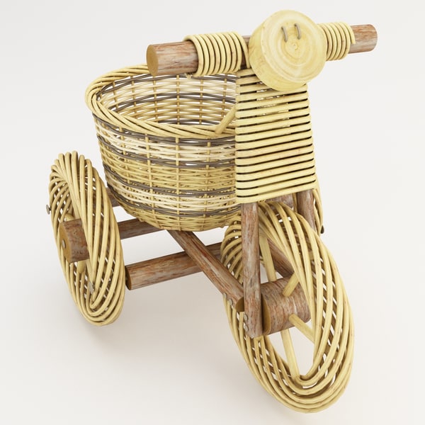 max decorative wicker tricycle basket