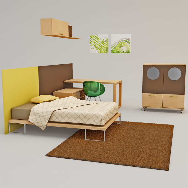 kids bedroom furniture  3d model 