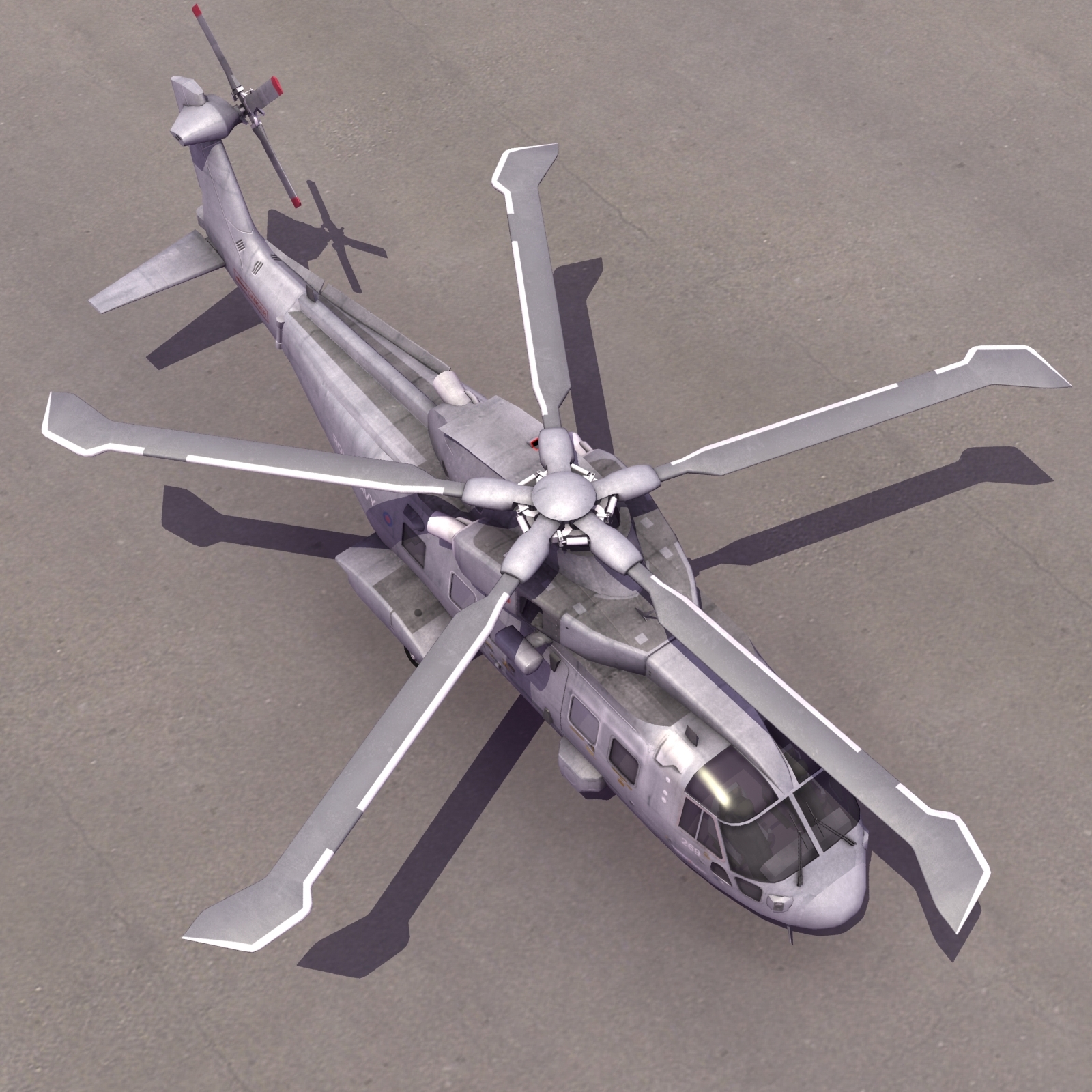 merlin hm1 helicopter 3d model