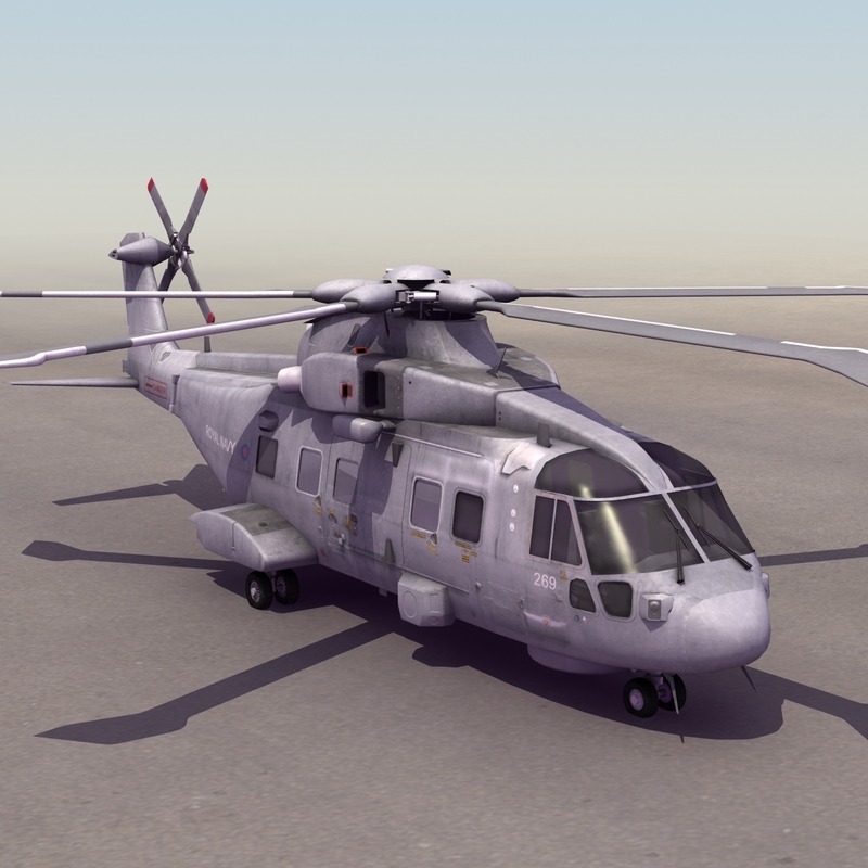 merlin hm1 helicopter 3d model